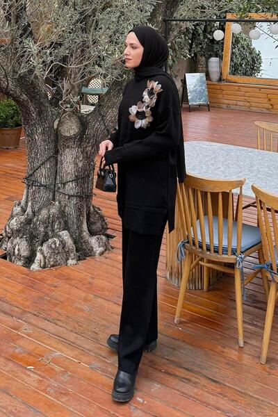 lamelif Knitwear Set with Accessories Black