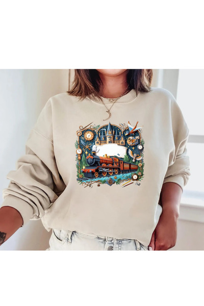 Tubinyoo سويت شيرت هاري بوتر هوجورتس إكسبريس مطبوع برقبة دائرية وثلاثة خيوط