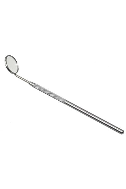 zola Stainless steel dental mirror, long handle, 16 cm, diameter 2 cm, for oral examination, silver
