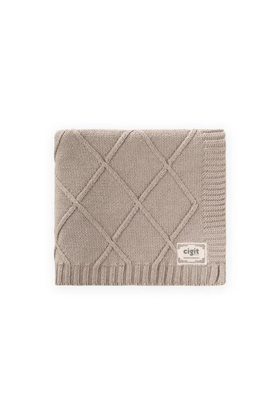 Cigit Knitwear Blanket 80X100 cm a Beige