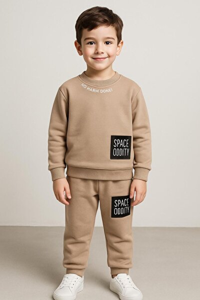 RAPAPA 3 İplik Ş Fleece-Lined Boys' Tracksuit Set – Soft Fabric, Comfortable Fit 10732Vi̇