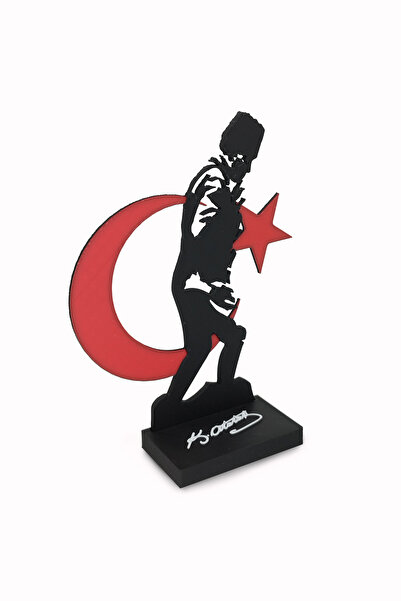 Flipped Star and Crescent Mustafa Kemal Atatürk Figurine Character