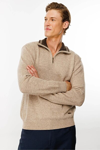 Desen 23529 Zip-Up Low-Necklace Basic Complet Sweater