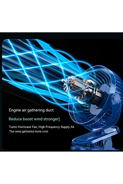 BASE Portable fan 6 inches With clip function Foldable USB 2400MAH 4 speed settings