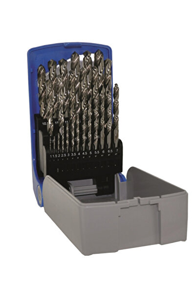 Tivoly Set burghie DIN 338, rectificate, HSS 1-13 mm x 0,5 mm / 25 piese 25 piese