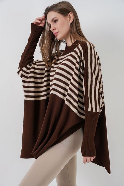 Hiccup Bdart Slit Detailed Mock Neck Knitwear Sweater