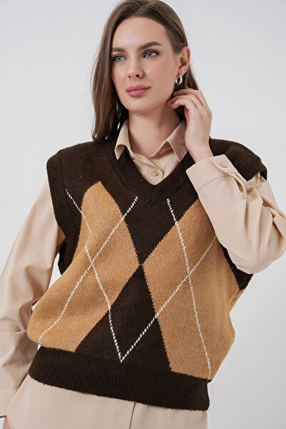 Hiccup Bdart Diamond Pattern Knitwear Sweater