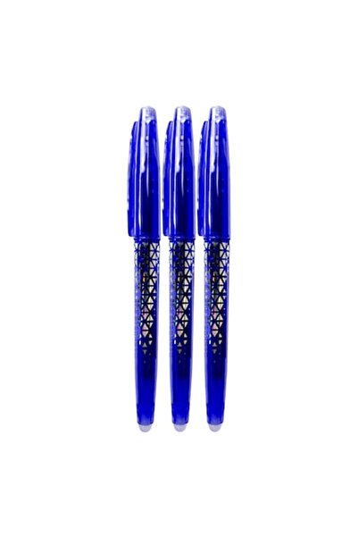 victiny Set de 3 pixuri roller 0,7 mm cu radieră, albastre