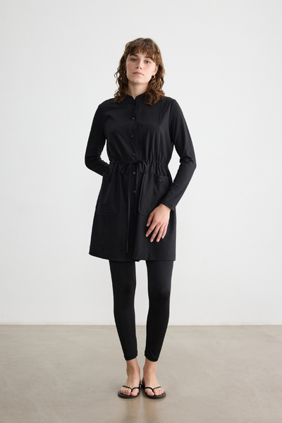 BE BLUE Black Swimsuit with Drawstring Waist