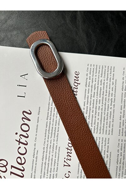 LİA KEMER 2-Pack Let O Letter Patterned Women's Silver Buckle Belt Coat Belt Dress Belt Trouser Belt