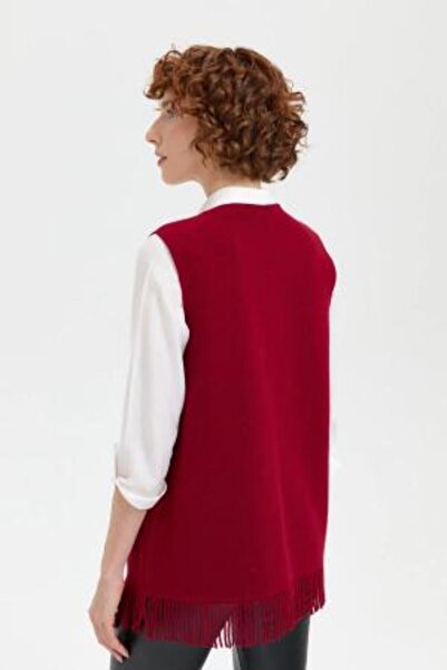 Desen 24010 Tricot Skirt Embroidered Short Tassel Zero-Neck Vest