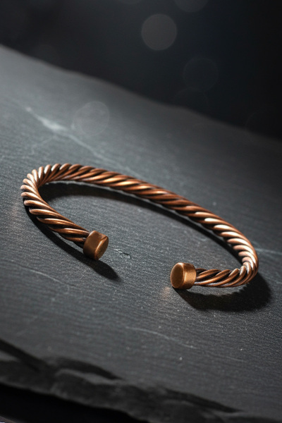 Otto Man Steel Jewelry Erkek Kadın Bakır Bileklik Bilezik Tek Sıra Burma Burg...