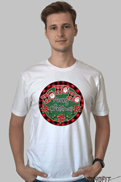 GILDAN Christmas T-Shirt Ho Ho Ho Merry Christmas Men's