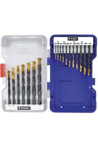 Tivoly 11453170006 Trusa burghie DIN 338, HSS, Steam TiN, 2,0-10,0 mm, 19 piese
