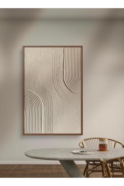 MimART STUDIO Dokulu Tablo 3 Boyutlu Ahşap Çerçeveli Özel Tasarım