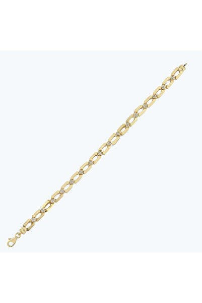 Altınbaş Altın Taşlı Zincir Bileklik