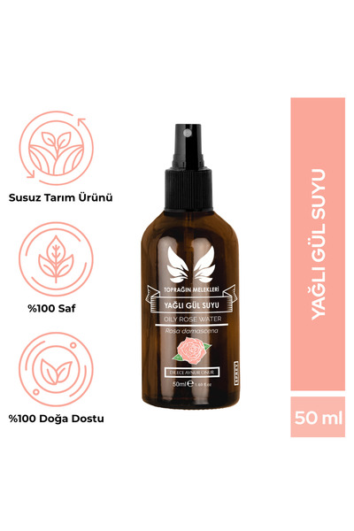 Toprağın Melekleri Yağlı Gül Suyu %100 Saf 50 ml Yüz Toniği