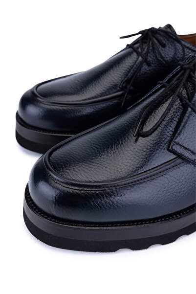 Tamer Tanca Men's Genuine Leather Navy Blue Casual Shoes