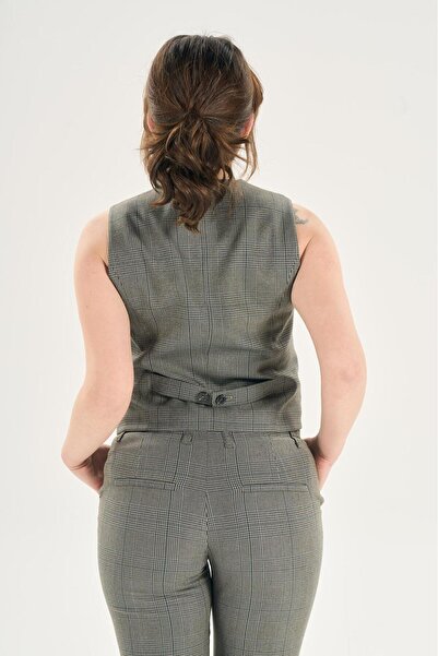 Major Women's Blazer Plaid 3-Piece Suit Jacket Pants Vest