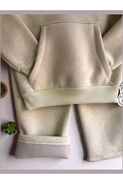 Hirazenmoda Girl's 3 Thread Sweatshirt Tracksuit Set – Embroidered Winter Model