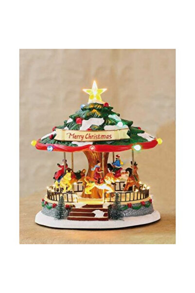 AZAY CASA Decorațiune de Crăciun tip carusel muzical cu 8 melodii, D 25,5 x 2...