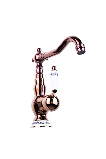 Trendy's Baterie lavoar, înălțime medie, rose, cu broderie ceramică