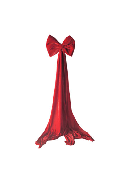 OEM Velvet decorative bow for pole, 40 x 170 cm, red, model 60064