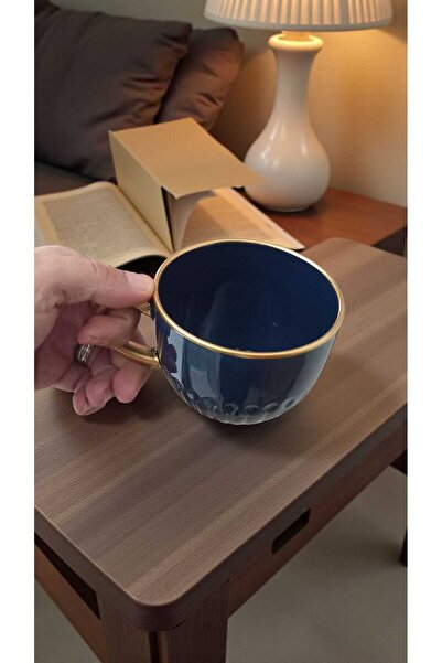 IKEA 2 Pieces Strimmig Navy Blue Mug Gld 360 ml