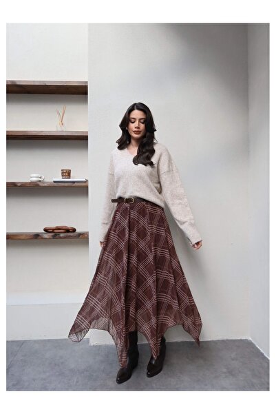 ESRAHELVACI Plaid Patterned Asymmetrical Skirt