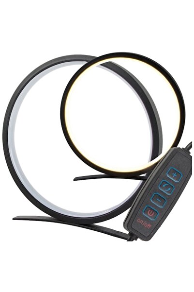 AB HOMES Round Ring Table Night Lamp, Adjustable Warm/Cool/Neutral Light, Modern Design