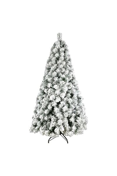 AB HOMES Brad de Crăciun artificial, verde împodobit cu zăpadă, 150 cm, 401 crengi, bază metalică