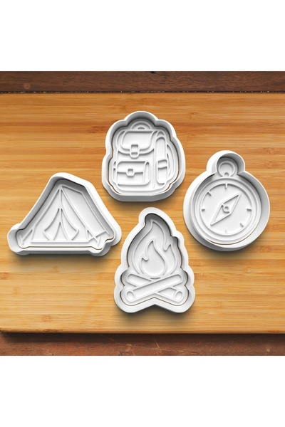 Hobist New Camping Set of 4 Cookie and Sugar Dough Molds