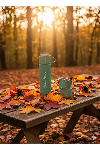 GiralStore Men's Thermos 500ml with 3 Cups A+ Quality Steel Thermos Stainless Coffee Thermos with Gift Bag