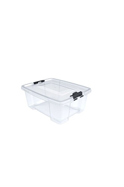 OEM Set of 3 storage boxes with lid, plastic, transparent, 45x35x21 cm