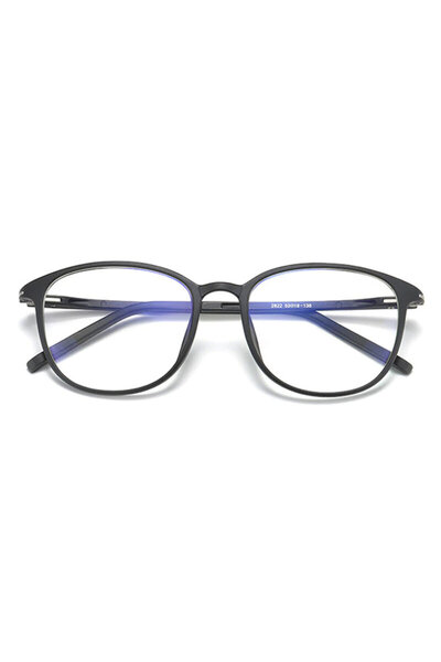 dalip Round Unisex Blue Light Blocking Computer Glasses, Sand Black, F2822