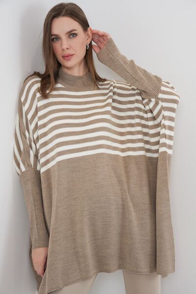Hiccup Bdart Slit Detailed Mock Neck Knitwear Sweater