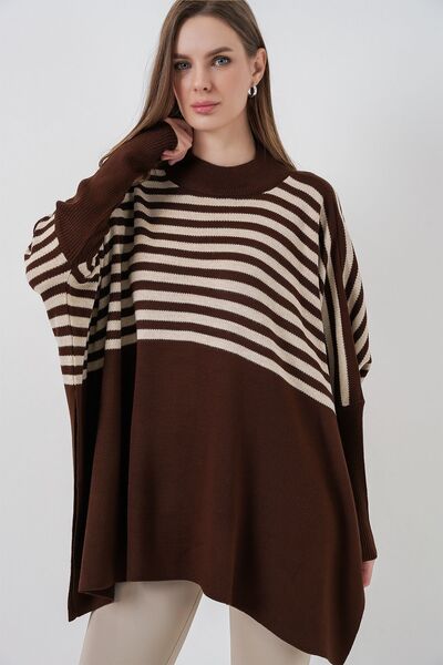 Hiccup Bdart Slit Detailed Mock Neck Knitwear Sweater
