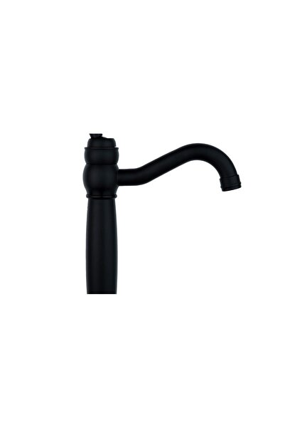 Trendy's Baterie lavoar , montare pe blat, negru mat cu broderie ceramica