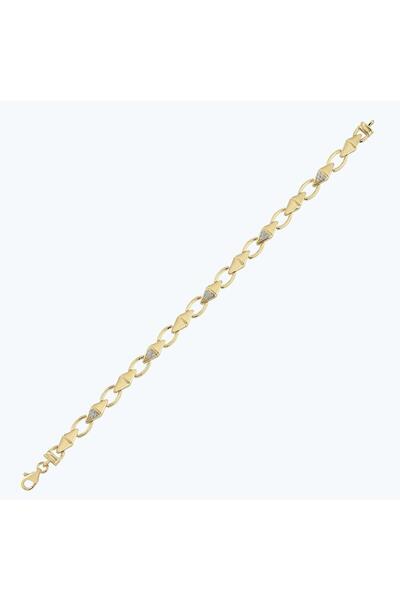 Altınbaş Altın Taşlı Zincir Bileklik