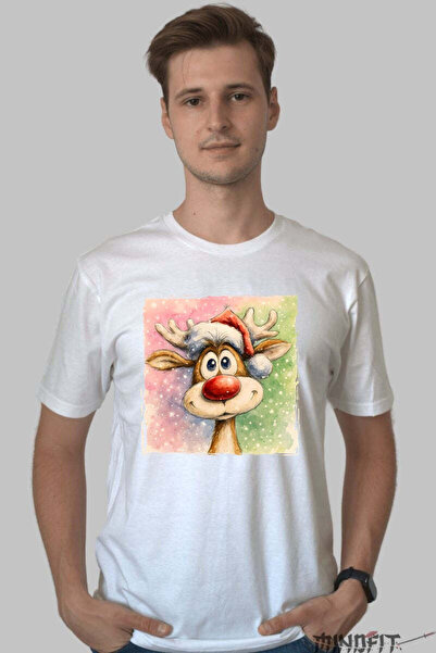 GILDAN Tricou De Craciun Renul Haios Cu Caciula Barbat