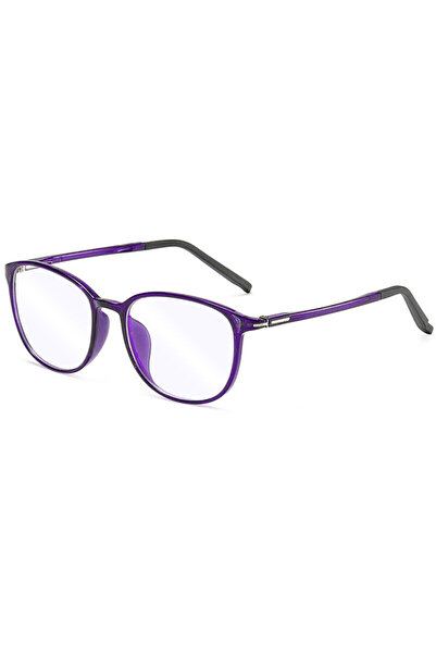 dalip Women's round blue light protection computer glasses, purple, F2822