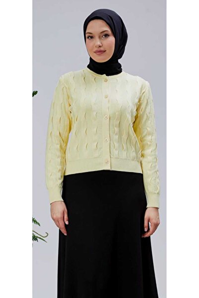 QUAWEAR Κοντή ζακέτα με λαιμόκοψη με κρύο νήμα, ελαστικό ύφασμα Mercerized