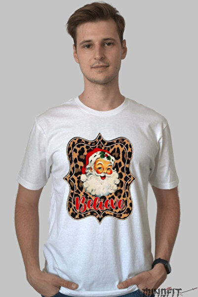 GILDAN Tricou De Craciun Santa Believe Leopard Frame Barbat