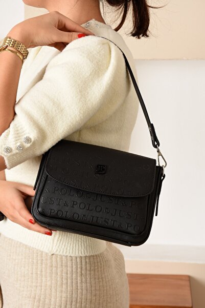 Just Polo Women's Embossed Patterned Leather Casual Shoulder and Crossbody Bag