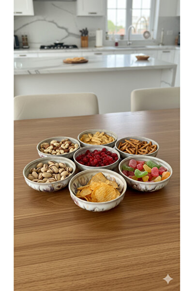 Warehouse 6'lı Çerezlik ve Kahvaltılık Tabak Dekoratif Sunum Tepsi Paslanmaz Çelik