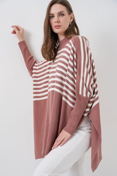 Hiccup Bdart Slit Detailed Mock Neck Knitwear Sweater