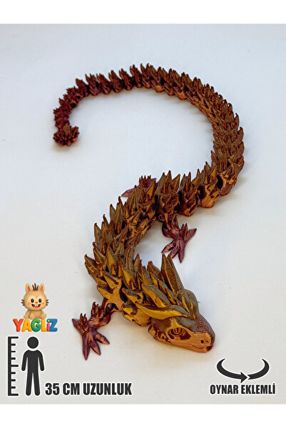 YAGLİZ Kristal Ejderha Crystal Dragon 35 CM Çift Renk Hareketli Figür Oyuncak