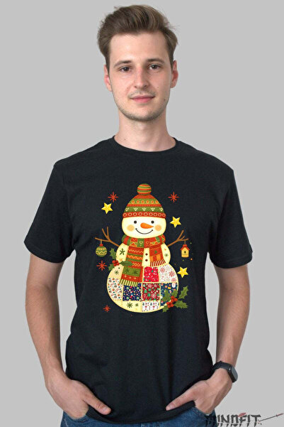 GILDAN Tricou De Craciun Omul De Zapada Patchwork Barbat