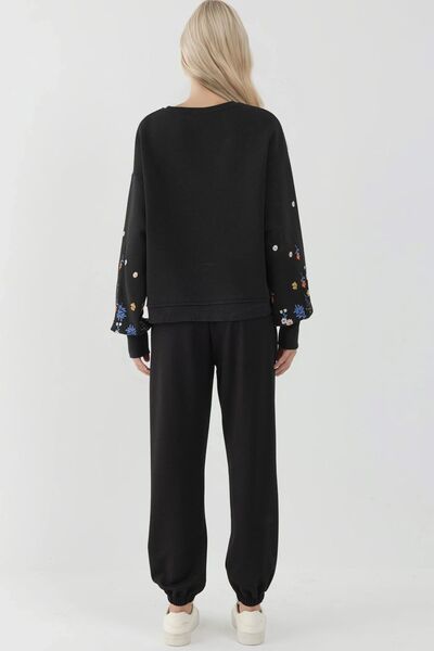 Hiccup Printed Long Sleeve Round Neck Sweatshirt