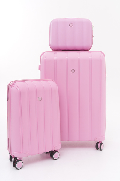 Solo Bag MÇS Büyük Boy Kabin Boy ve Makyaj Çantası 3'lü Set Polipropilen Kırı...